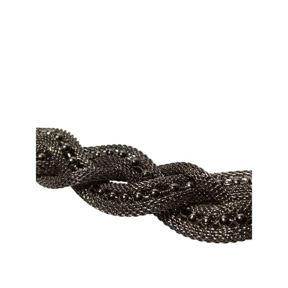 Belt Silver-Tone Mesh Braided with Silver Balls Waist Jewelry 38\